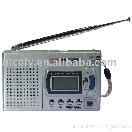 Multi band digital radio with speaker and clock